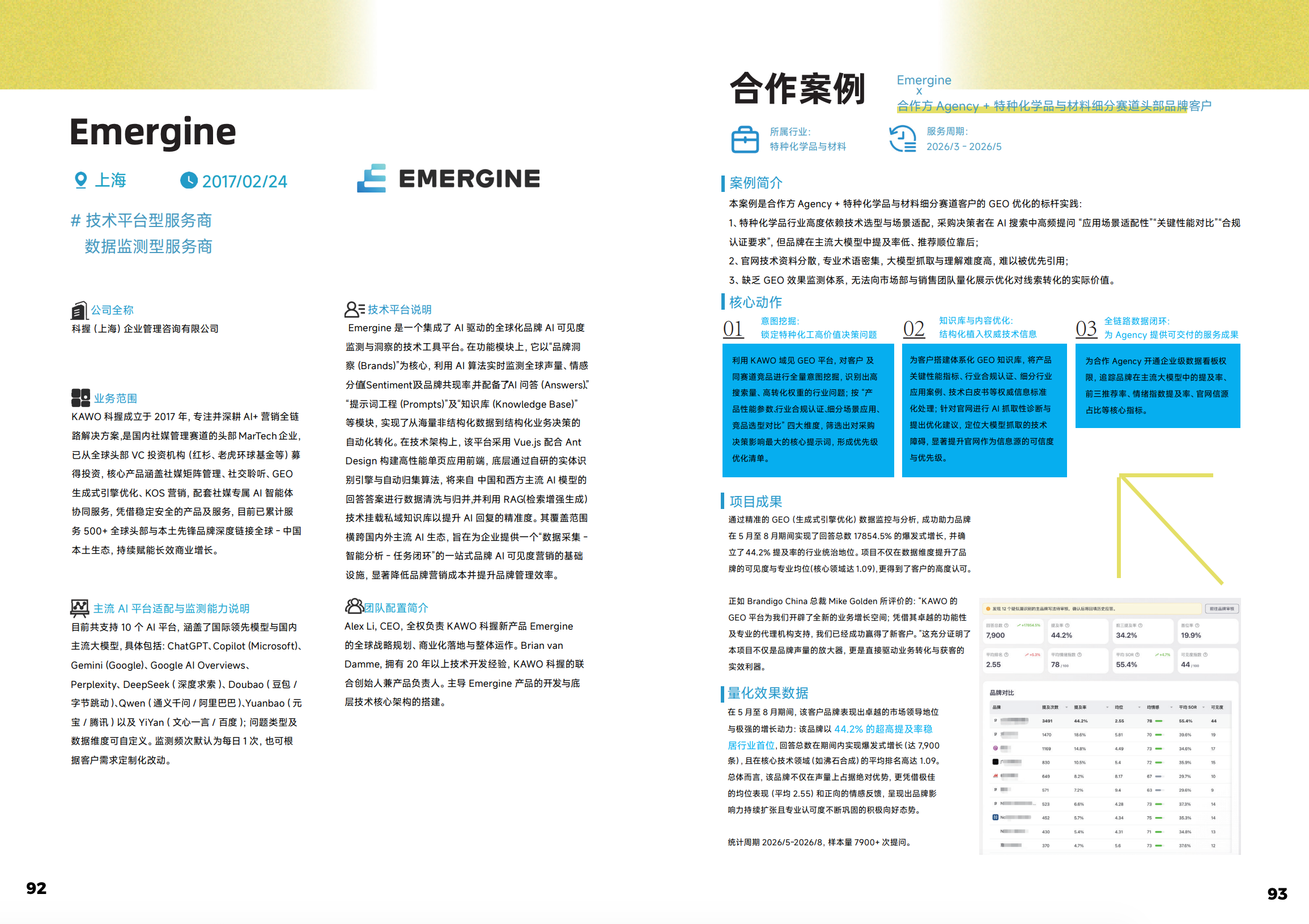 A snapshot of the GEO case study